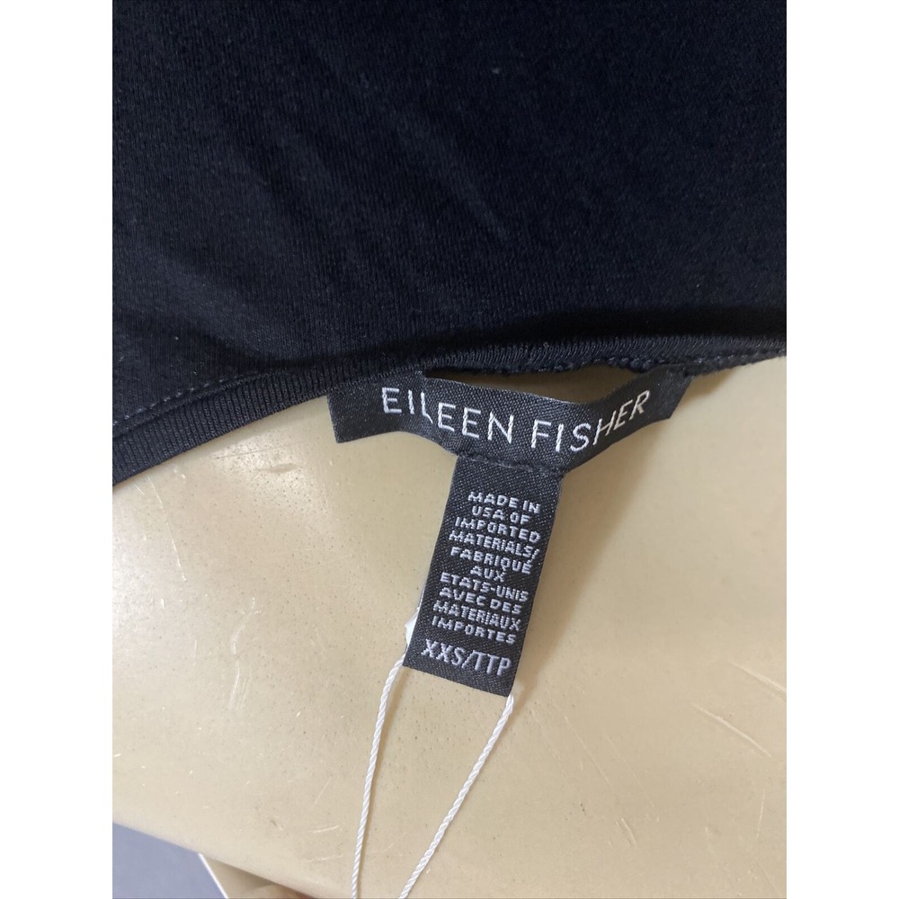 Eileen Fisher Women's Black Viscose Blend Knit Scoop Tank Top Sz 2XS NWT - Picture 6 of 8